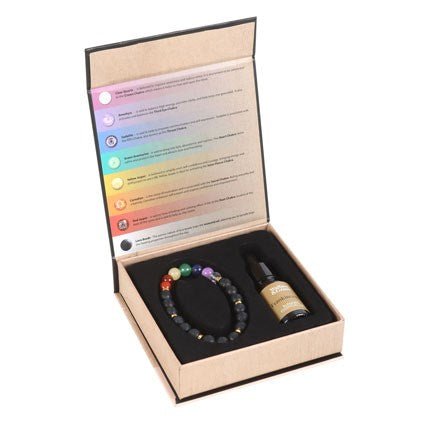 Seven Chakra Mixed Gemstone Essential Oil Bracelet - Scents & Gifts UK