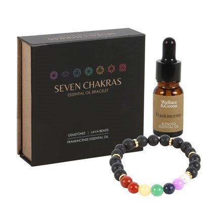 Seven Chakra Mixed Gemstone Essential Oil Bracelet - Scents & Gifts UK