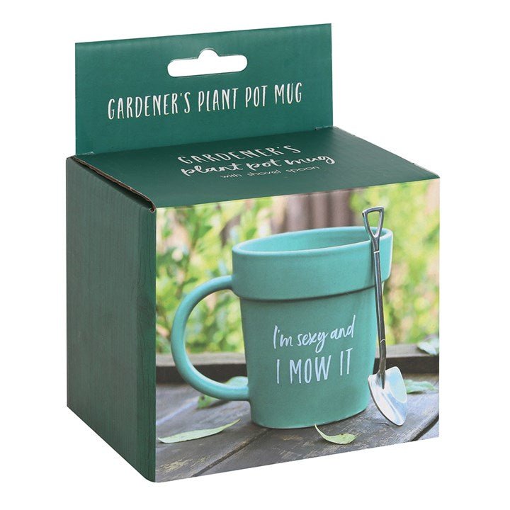 Sexy and I Mow It Pot Mug and Shovel Spoon - Scents & Gifts UK