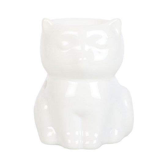 Shiny White Cat Oil Burner - Scents & Gifts UK