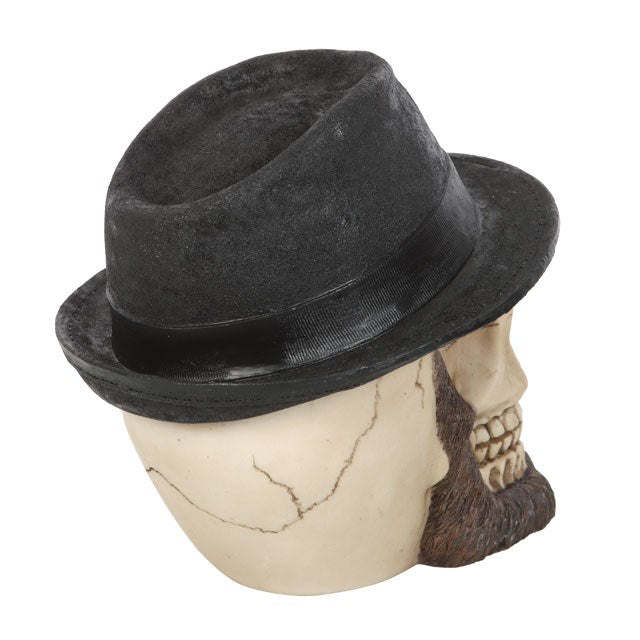 Skull Ornament with Trilby Hat - Scents & Gifts UK