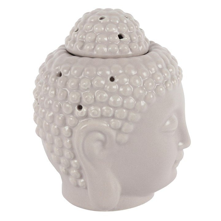 Small Grey Buddha Head Oil Burner - Scents & Gifts UK