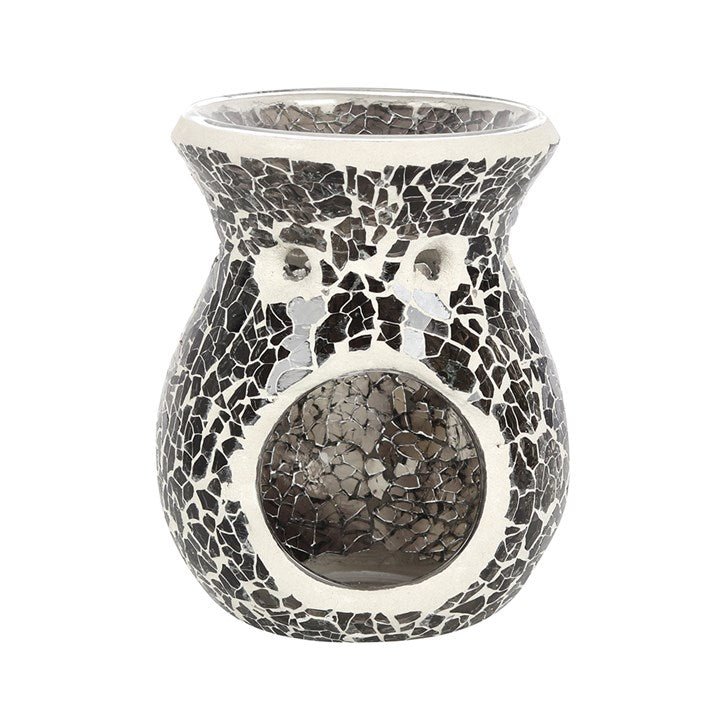 Small Gunmetal Grey Crackle Oil Burner and Wax Warmer - Scents & Gifts UK