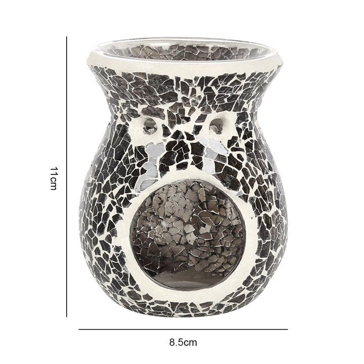 Small Gunmetal Grey Crackle Oil Burner and Wax Warmer - Scents & Gifts UK