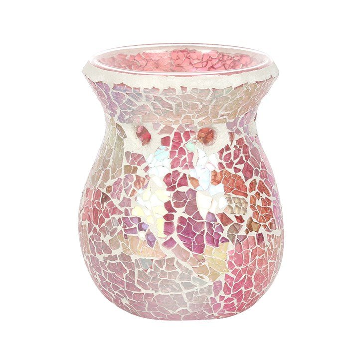 Small Pink Iridescent Crackle Oil Burner - Scents & Gifts UK