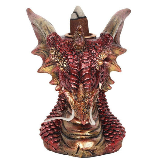 Small Red Dragon Head Backflow Incense Burner - Scents & Gifts UK