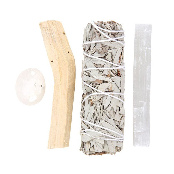 Smudge Kit with Clear Quartz Crystal - Scents & Gifts UK