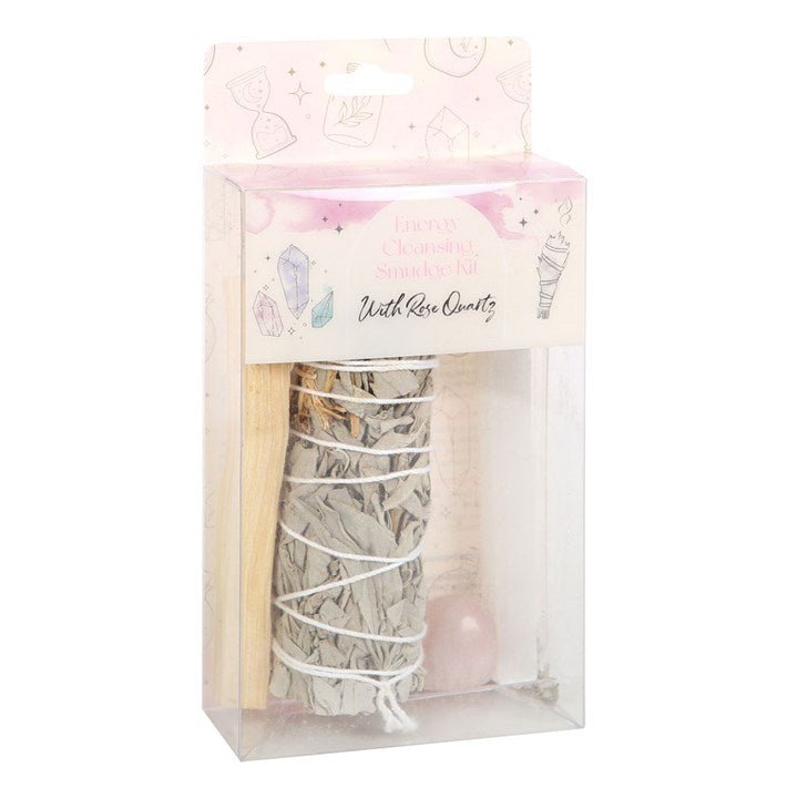 Smudge Kit with Rose Quartz Crystal - Scents & Gifts UK