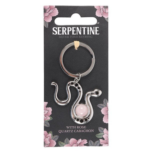 Snake Keyring with Rose Quartz Crystal - Scents & Gifts UK