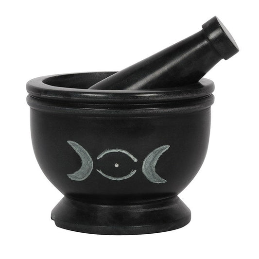 Soap Stone Triple Moon Pestle and Mortar - Scents & Gifts UK