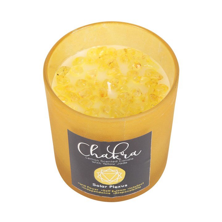 Solar Plexus Chakra Lemon Crystal Chip Candle - Scents & Gifts UK