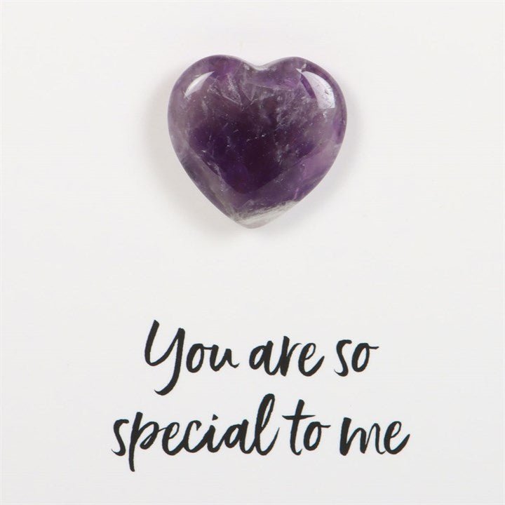 Special To Me Amethyst Crystal Heart Greeting Card - Scents & Gifts UK