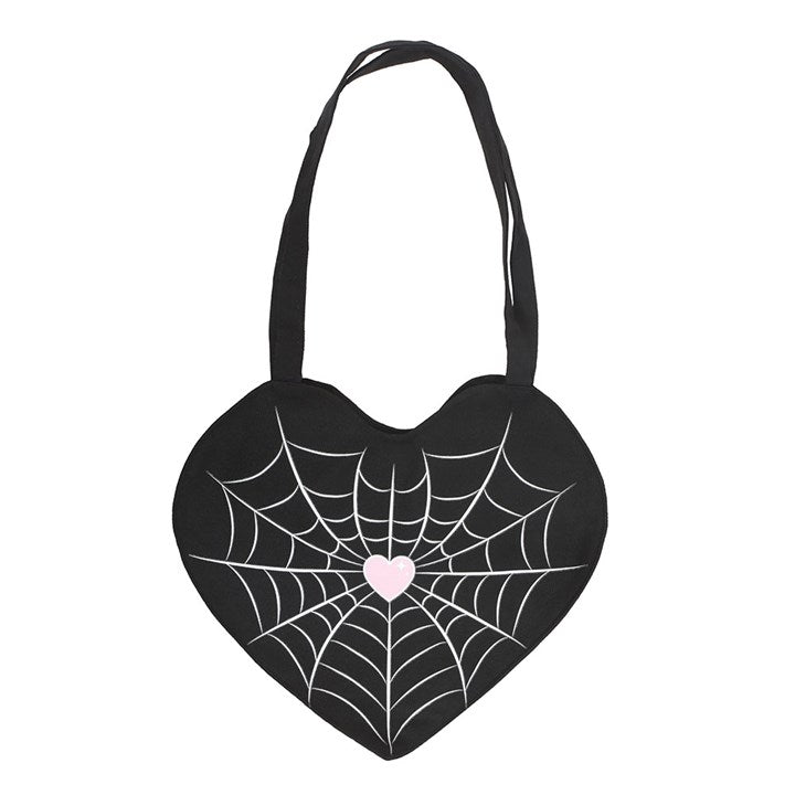 Spiderweb Heart Satin Tote Bag - Scents & Gifts UK