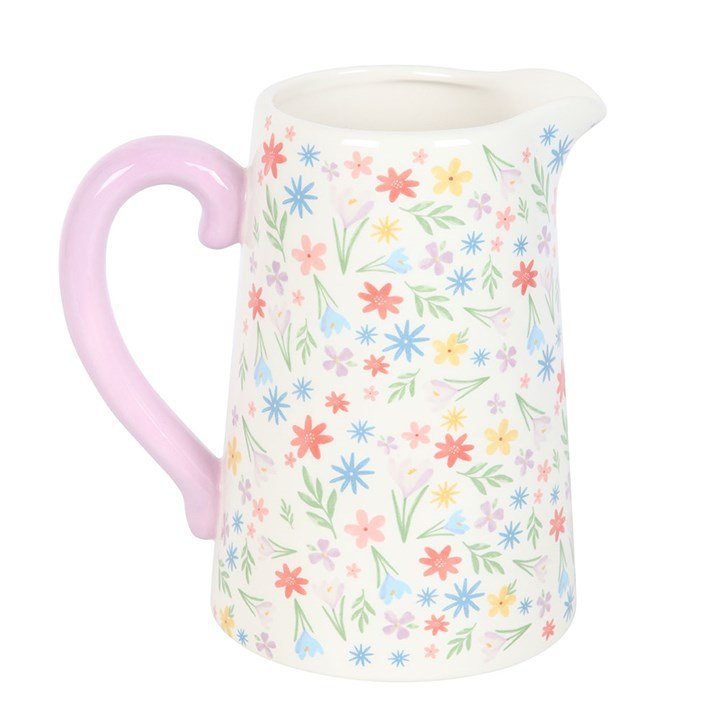 Spring Floral Print Ceramic Flower Jug - Scents & Gifts UK