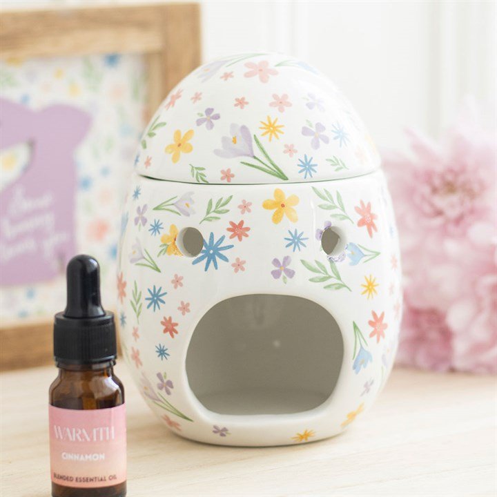 Spring Floral Print Egg Oil Burner and Wax Warmer - Scents & Gifts UK