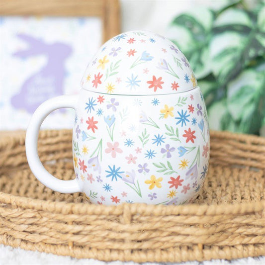 Spring Floral Print Egg Shaped Mug - Scents & Gifts UK