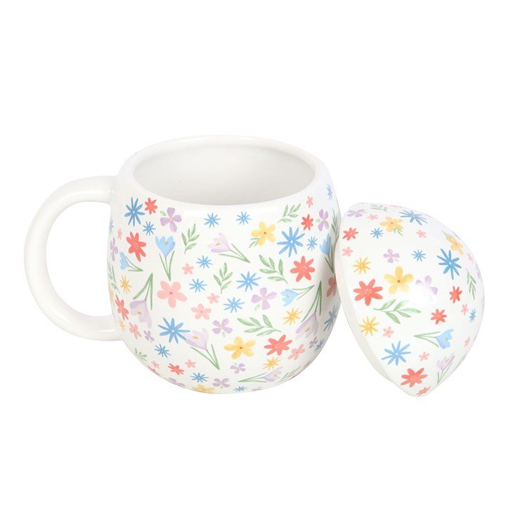 Spring Floral Print Egg Shaped Mug - Scents & Gifts UK