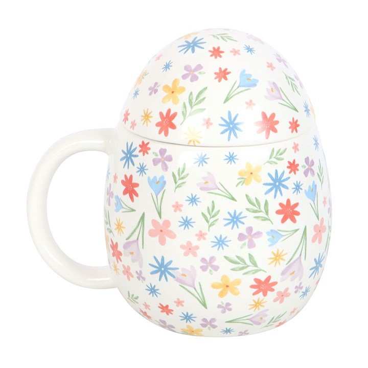 Spring Floral Print Egg Shaped Mug - Scents & Gifts UK