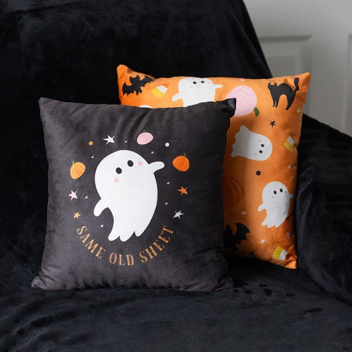 Square Sweet and Spooky Ghost Print Cushion - Scents & Gifts UK