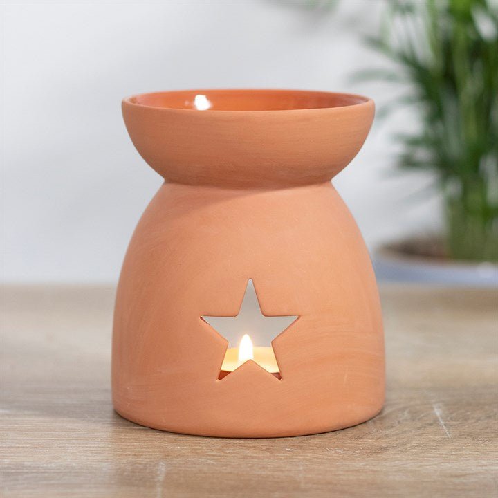 Star Cutout Terracotta Effect Oil Burner - Scents & Gifts UK