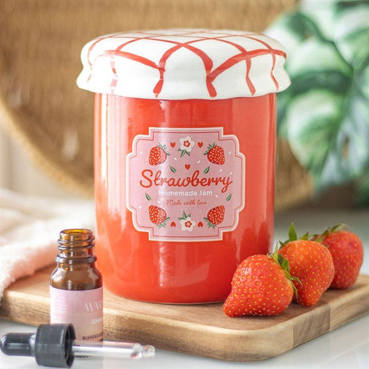 Strawberry Jam Jar Oil Burner and Wax Warmer - Scents & Gifts UK