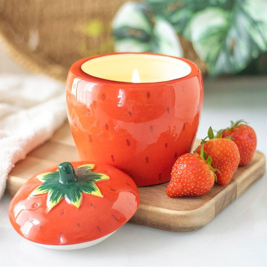 Strawberry Shaped Candle Jar - Scents & Gifts UK