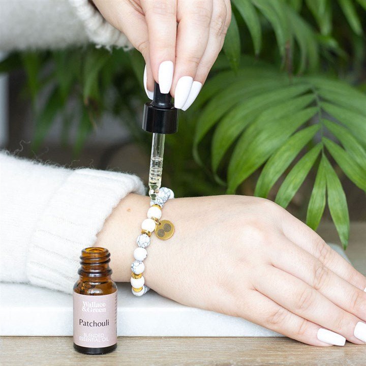 Stress Less Howlite Crystal Essential Oil Bracelet - Scents & Gifts UK