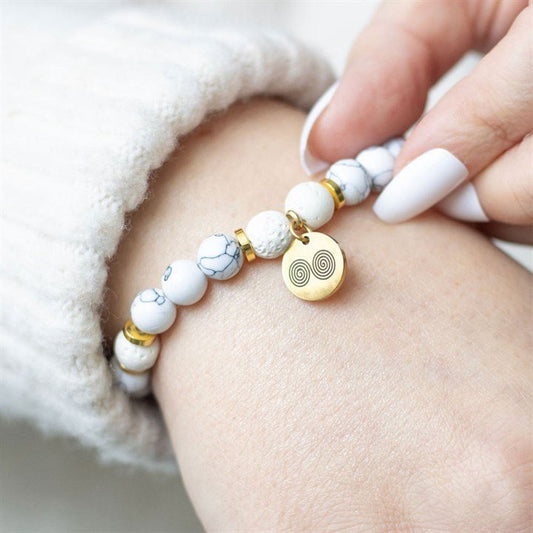 Stress Less Howlite Crystal Essential Oil Bracelet - Scents & Gifts UK