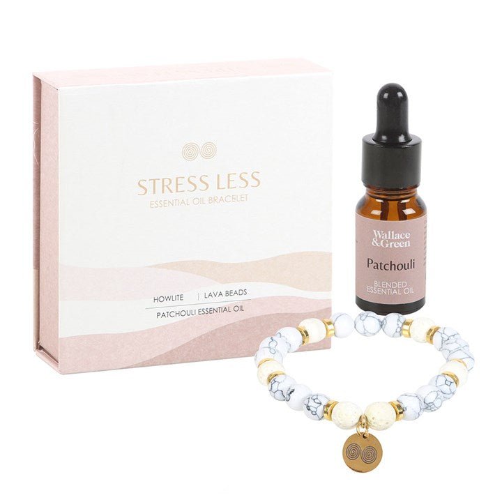 Stress Less Howlite Crystal Essential Oil Bracelet - Scents & Gifts UK