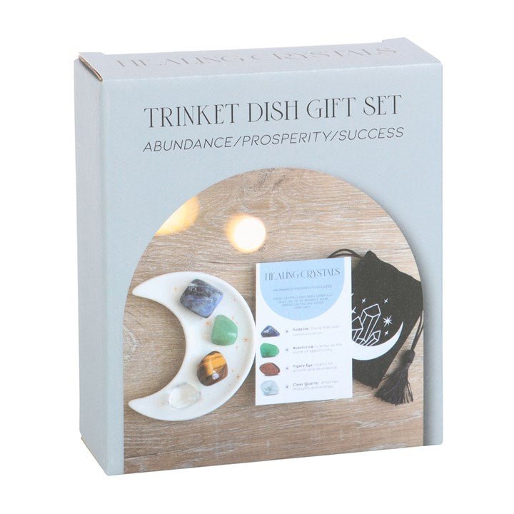 Success Healing Crystal Set with Moon Trinket Dish - Scents & Gifts UK