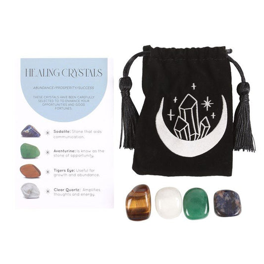 Success Healing Crystal Set with Moon Trinket Dish - Scents & Gifts UK