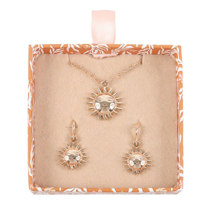 Sun Earring and Necklace Set - Scents & Gifts UK