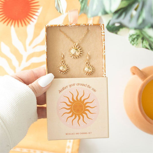 Sun Earring and Necklace Set - Scents & Gifts UK