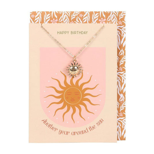 Sun Necklace on Birthday Card - Scents & Gifts UK
