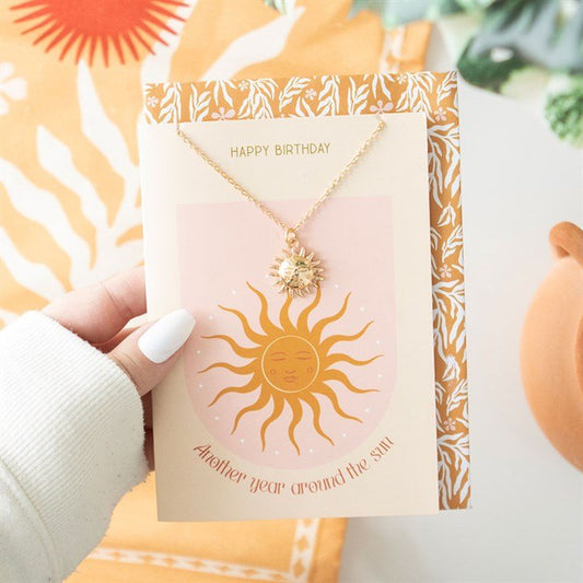 Sun Necklace on Birthday Card - Scents & Gifts UK