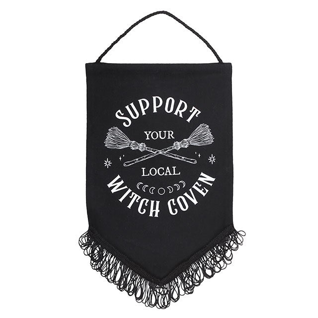 Support Your Local Witch Coven Hanging Fabric Banner - Scents & Gifts UK