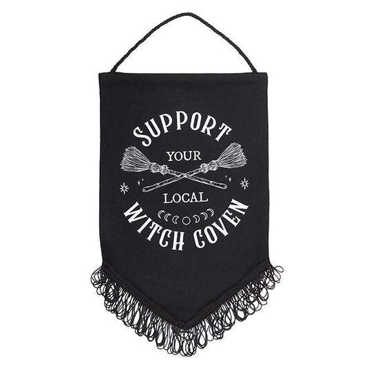 Support Your Local Witch Coven Hanging Fabric Banner - Scents & Gifts UK