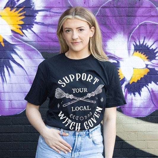 Support Your Local Witch Coven Unisex T-shirt Size M - Scents & Gifts UK