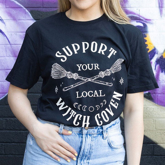 Support Your Local Witch Coven Unisex T-shirt Size S - Scents & Gifts UK