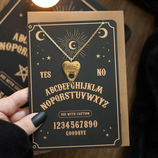 Talking Board Planchette Necklace Greeting Card - Scents & Gifts UK