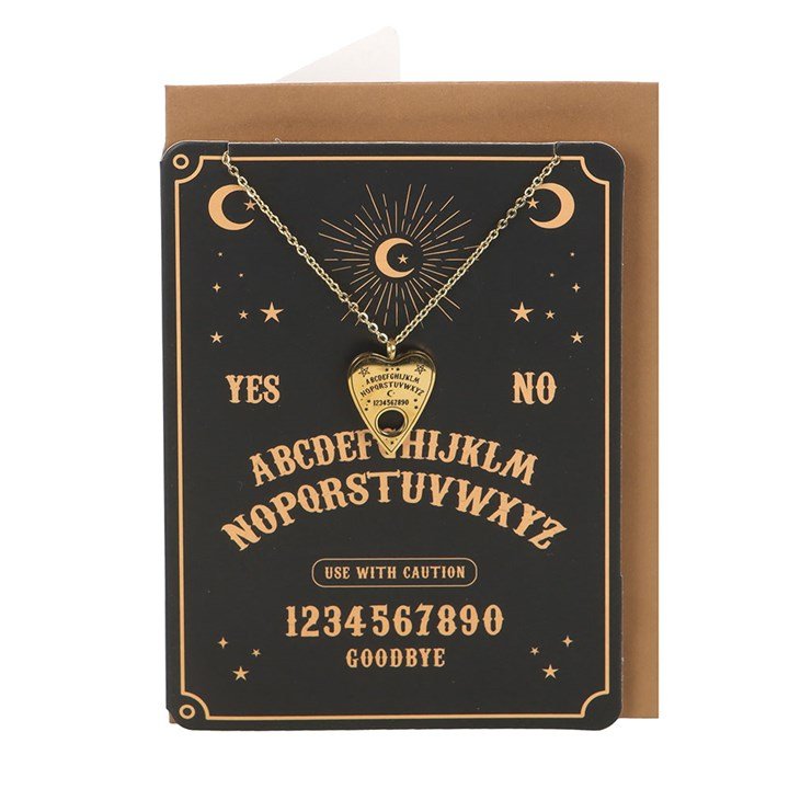 Talking Board Planchette Necklace Greeting Card - Scents & Gifts UK