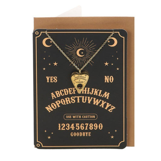 Talking Board Planchette Necklace Greeting Card - Scents & Gifts UK