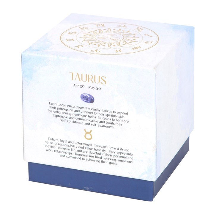 Taurus Amber & Vanilla Gemstone Zodiac Candle - Scents & Gifts UK