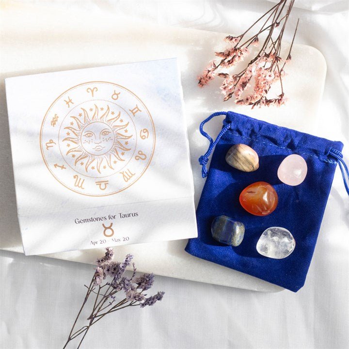 Taurus Crystal Tumblestone Set - Scents & Gifts UK
