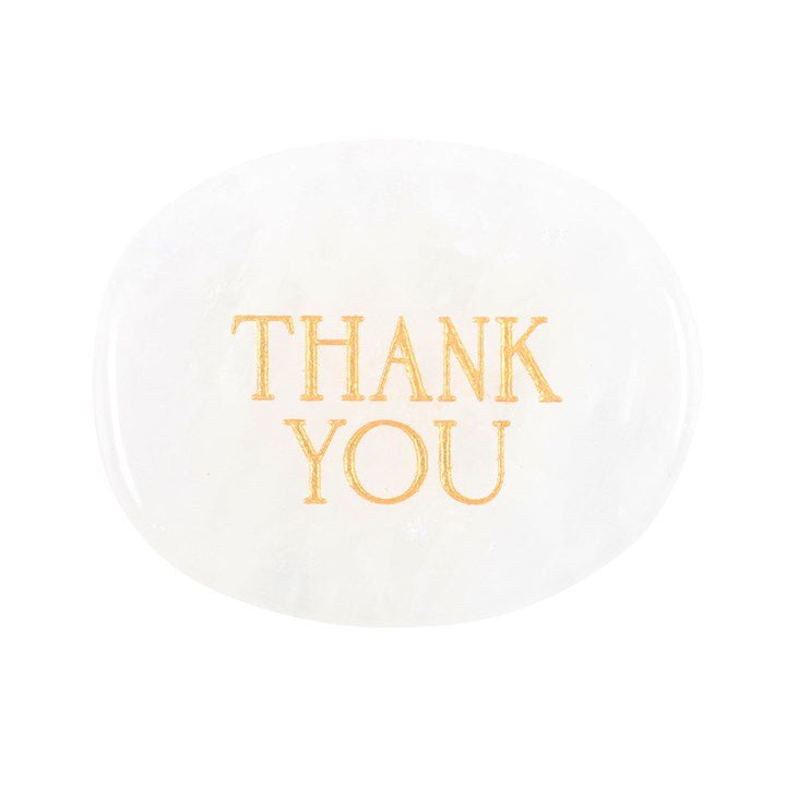 Thank You Clear Quartz Crystal Palm Stone - Scents & Gifts UK