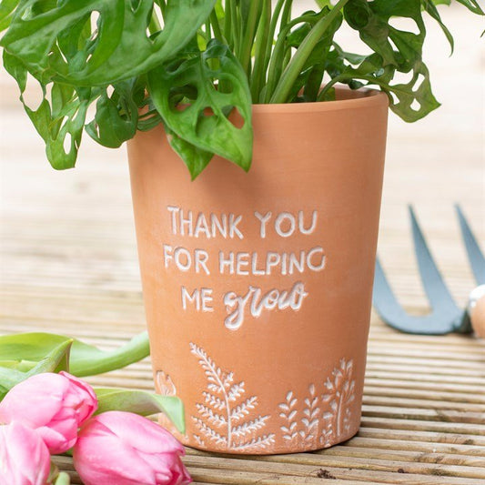 Thank You For Helping Me Grow Terracotta Plant Pot - Scents & Gifts UK