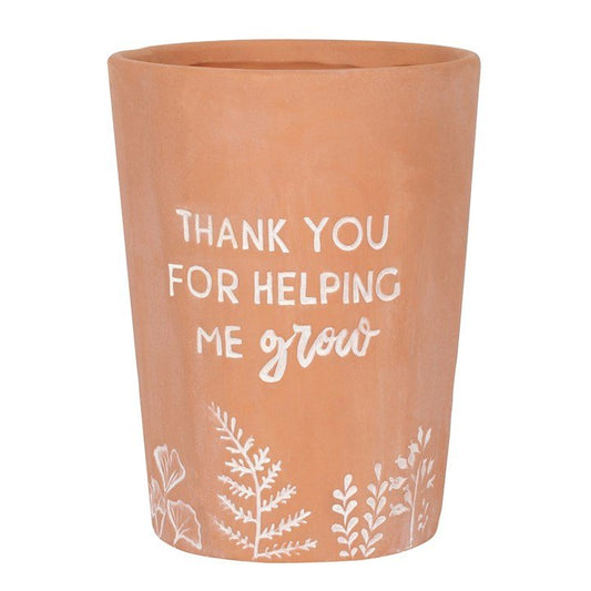 Thank You For Helping Me Grow Terracotta Plant Pot - Scents & Gifts UK