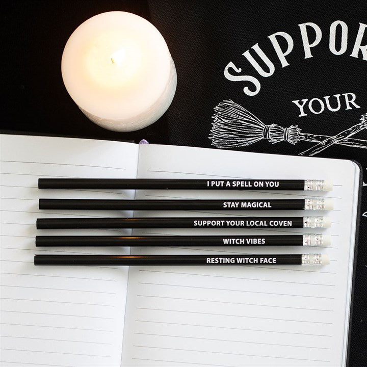 The Coven Club Set of 5 Witchy Pencils - Scents & Gifts UK