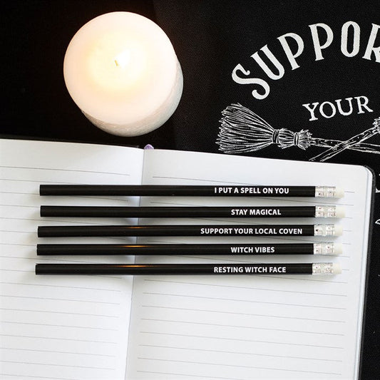 The Coven Club Set of 5 Witchy Pencils - Scents & Gifts UK