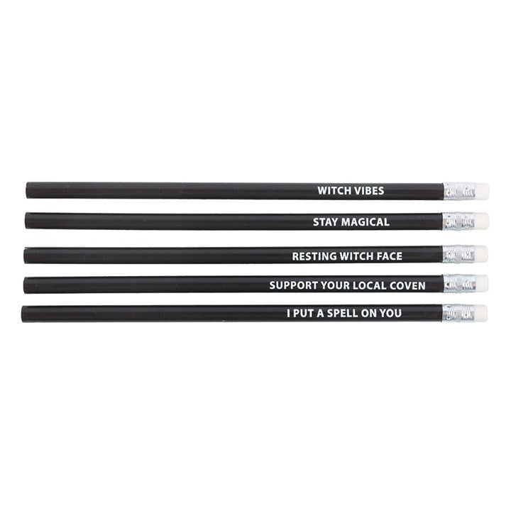The Coven Club Set of 5 Witchy Pencils - Scents & Gifts UK